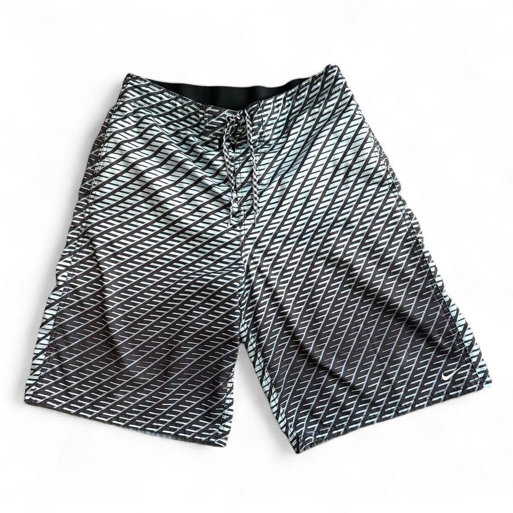 Nike Men's Board Shorts Trunks Surf Swim Blue/Gray Print Size L